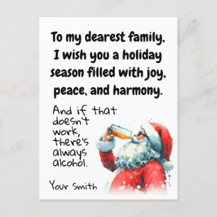 Funny Festive Christmas Holiday Postcard