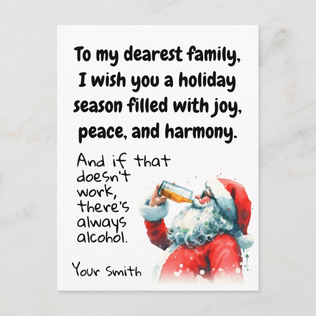 Funny Festive Christmas Holiday Postcard (Front)