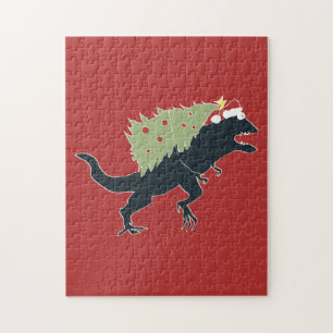 Funny Festive Dino Christmas Jigsaw Puzzle