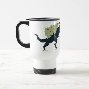 Funny Festive Dino Christmas Travel Mug