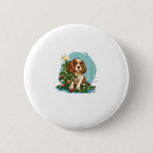 Funny Festive Dog Costume with decorated Christmas 6 Cm Round Badge