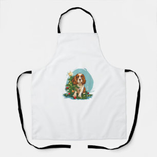 Funny Festive Dog Costume with decorated Christmas Apron
