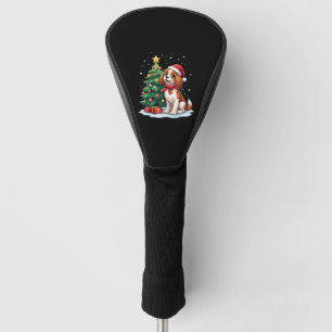 Funny Festive Dog Costume with decorated Christmas Golf Head Cover