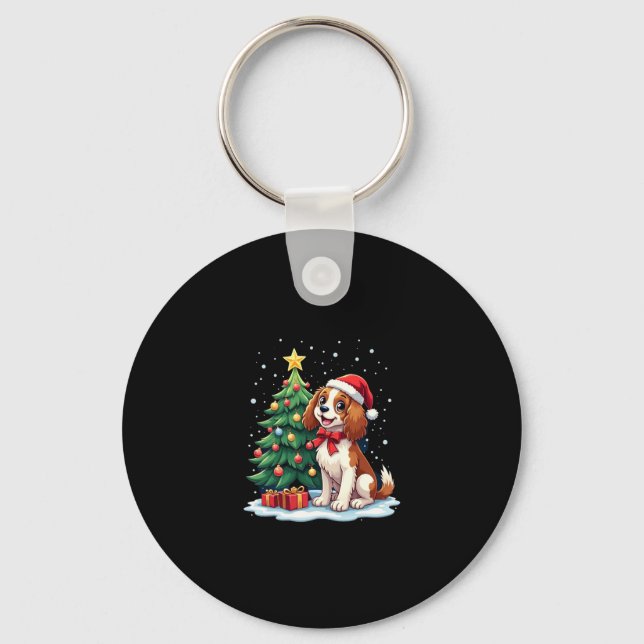 Funny Festive Dog Costume with decorated Christmas Key Ring (Front)