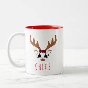 Funny Festive Personalised Reindeer Christmas Mug