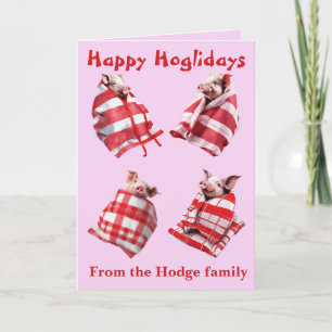Funny Festive Pigs in Blankets Christmas Animal Card
