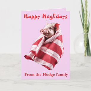 Funny Festive Pigs in Blankets Christmas Animal Lo Card