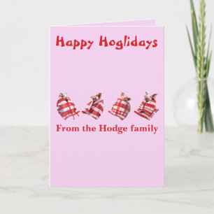 Funny Festive Pigs in Blankets Christmas Animal Lo Card