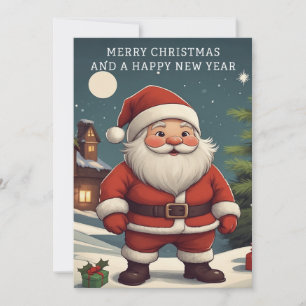 Funny Festive Santa Merry Christmas  Holiday Card