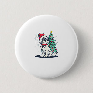 Funny Festive Sunglasses Dog with Christmas Tree C 6 Cm Round Badge