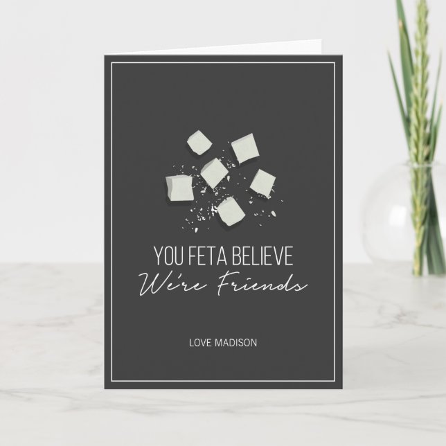 Funny Feta Friends Valentine Love Cheese Card (Front)