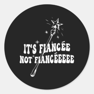Funny Fiancée Engagement Bridal Party Wizard Wand Classic Round Sticker