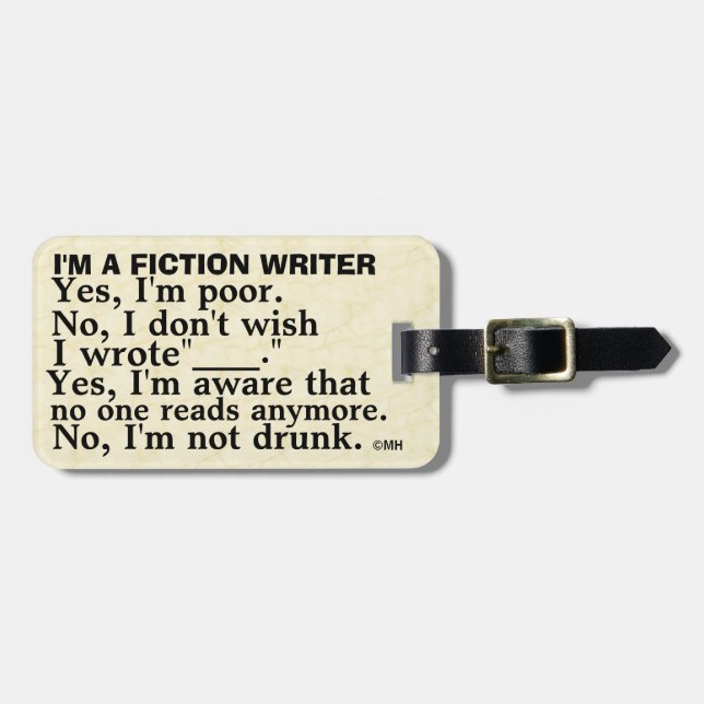 Funny Fiction Writer Answer Sheet Luggage Tag (Front Horizontal)