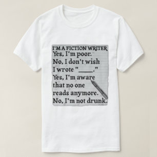 Funny Fiction Writer Answer Sheet Paper T-Shirt
