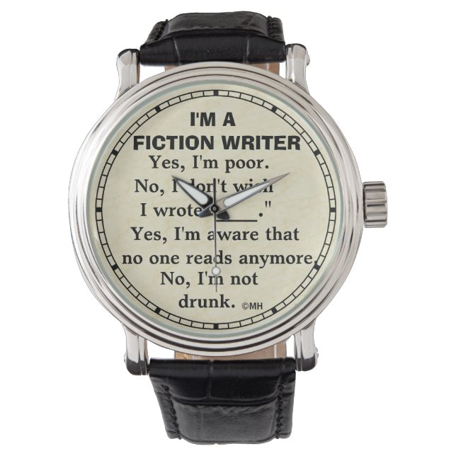 Funny Fiction Writer Answer Sheet Watch (Front)