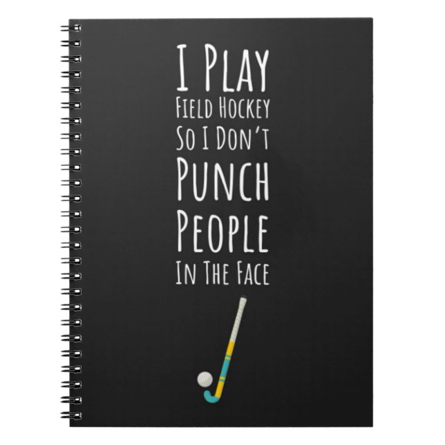 Funny Field Hockey Gifts For Her Player Girls Notebook (Front)