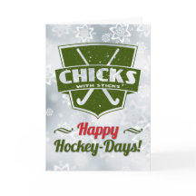 Funny Field Hockey Holiday Card Xmas Card