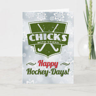 Funny Field Hockey Holiday Card Xmas Card