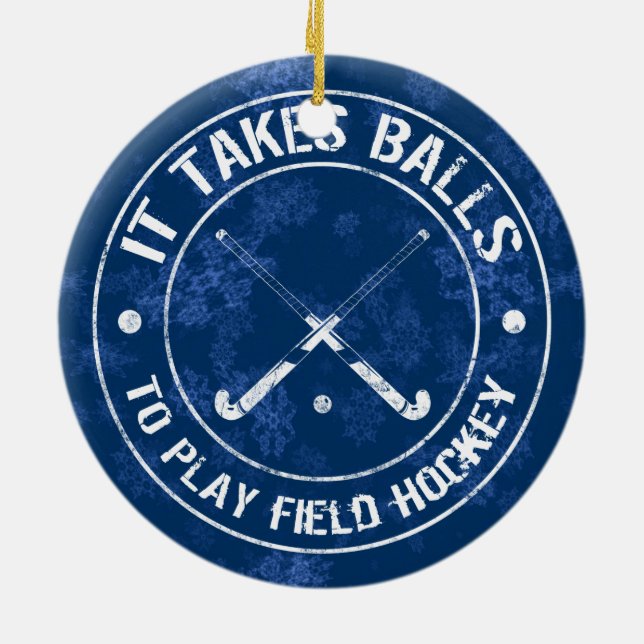 Funny Field Hockey Holiday Ornament (Back)
