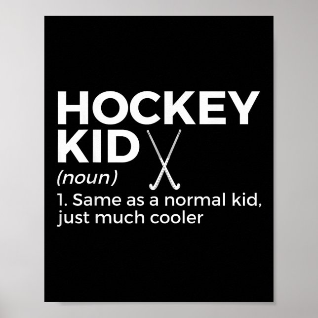 Funny Field Hockey Kid Definition  Poster (Front)