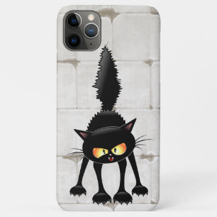 Funny Fierce Black Cat Cartoon  iPhone 11 Pro Max Case