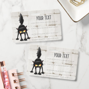 Funny Fierce Black Cat Cartoon  ID Badge