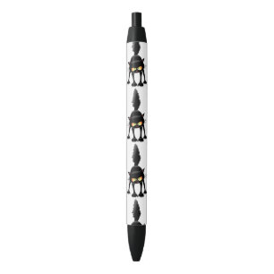 Funny Fierce Black Cat Cartoon Ink Pen
