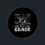 Funny Fifth Grade Doodle Tygraphy Birthday Design  6 Cm Round Badge<br><div class="desc">Funny Fifth Grade Doodle Tygraphy Birthday Design</div>