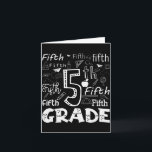 Funny Fifth Grade Doodle Tygraphy Birthday Design  Card<br><div class="desc">Funny Fifth Grade Doodle Tygraphy Birthday Design</div>