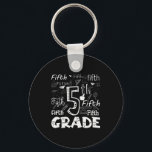 Funny Fifth Grade Doodle Tygraphy Birthday Design  Key Ring<br><div class="desc">Funny Fifth Grade Doodle Tygraphy Birthday Design</div>