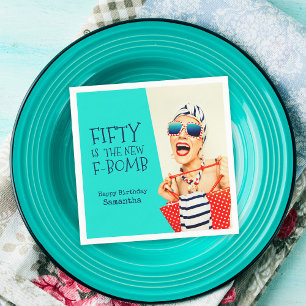 Funny Fifty is the New F-Bomb Birthday Party Napkin