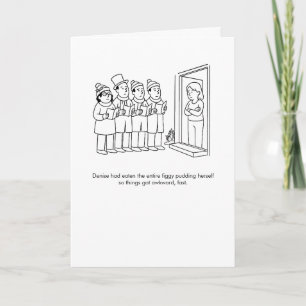 Funny Figgy Pudding Carolers Holiday Card