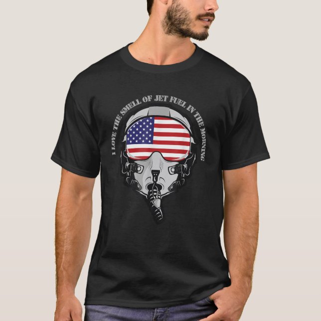 Funny Fighter Jet And Pilot Mask  T-Shirt (Front)