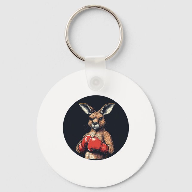Funny Fighting Kangaroo For A Quirky Knockout  Key Ring (Front)
