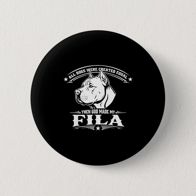 Funny fila dog  6 cm round badge (Front)