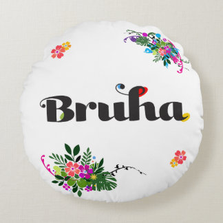 Funny Filipino Bruha Boho Round Pillow Wine