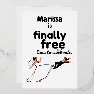 Funny “Finally Free” Divorce Party Design Break up