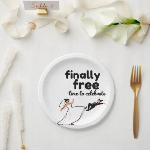 Funny “Finally Free” Divorce Party Design Break up Paper Plate