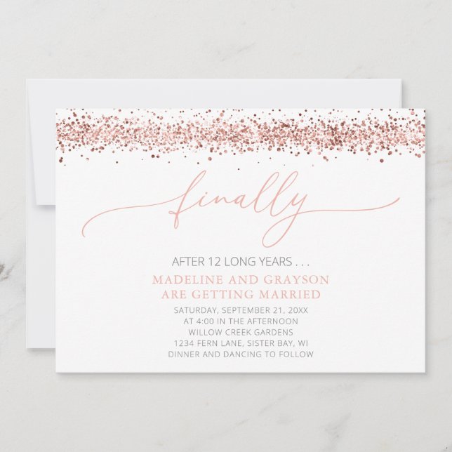 Funny Finally Getting Married Casual Wedding Invitation (Front)