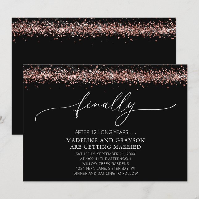 Funny Finally Getting Married Casual Wedding Invitation (Front/Back)