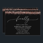 Funny Finally Getting Married Casual Wedding Invitation<br><div class="desc">Going casual or informal? Use this funny wedding invitation with Finally - After (number) of Long Years . . .  Add names,  location and your details to invite people to help you celebrate your special day. See coordinating items in our shop,  Enchanted Finch.</div>