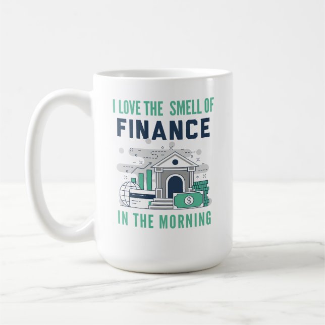 Funny Finance Mug Business Office Coworker Blue (Left)