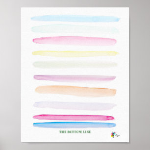 Funny Finance Office Art The Bottom Line Pastels Poster