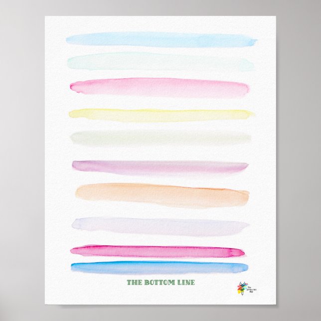 Funny Finance Office Art The Bottom Line Pastels Poster (Front)