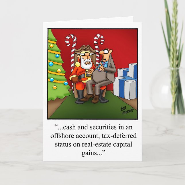 Funny Financial Humour Christmas Card (Front)