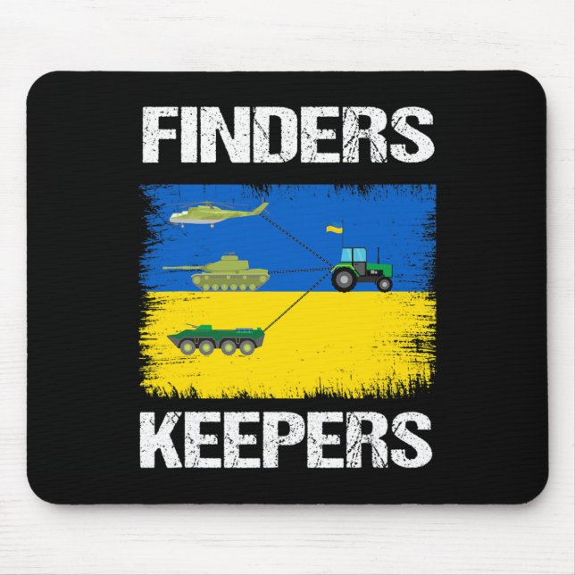 Funny Finders Keepers Farmer Tractor Tank Support  Mouse Mat (Front)