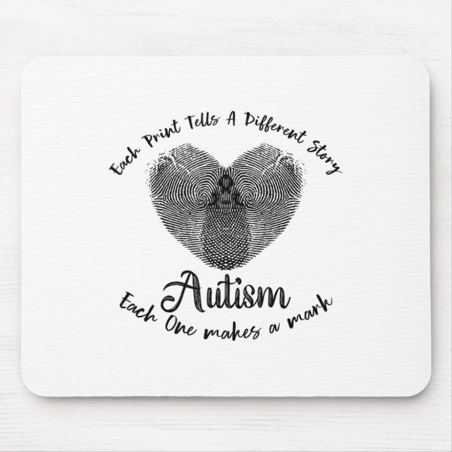 Funny Fingerprint Autism Each Print Tells A Differ Mouse Mat (Front)