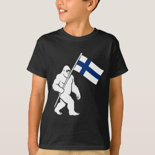 Funny Finnish Bigfoot Sasquatch Carrying Finland T-Shirt