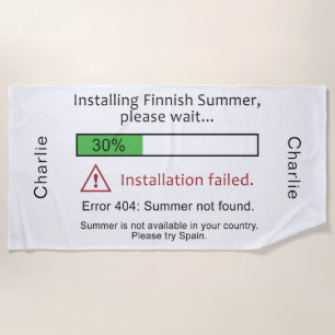 Funny Finnish Summer beach towel
