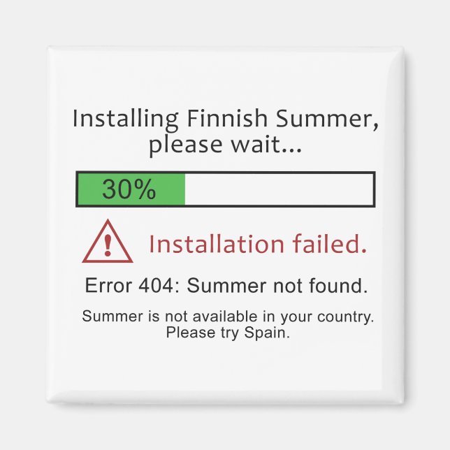 Funny Finnish Summer magnet (Front)